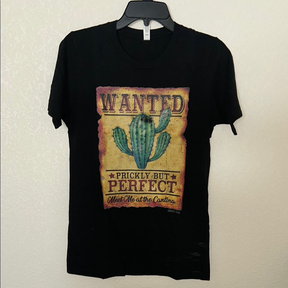 Bella Canvas Black Tee with Cactus Graphic